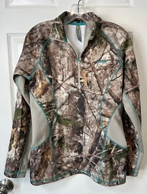 Cabela’s Outfit Her Zonz Woodlands Mujer’s Pequeño Camuflaje Caza Vellón 1/4 Cremallera A4 101 Foto 1 de 4