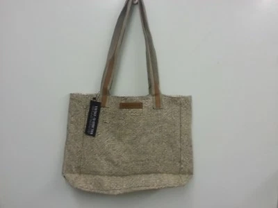 Vintage Addiction Jute Tote Grey  Purse Bag Recycled Material - Image 1 of 3