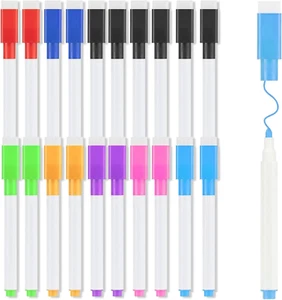 20 Whiteboard Marker Set - 8 Colors with Eraser, Eco-Friendly & Reusable - Bild 1 von 7