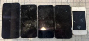 LOT OF 5 MISCELLANEOUS iPHONES - *AS-IS FOR SALVAGE/PARTS/DISASSEMBLY* - Photo 1 sur 6