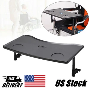Wheelchair Table Tray and Cup Holders Durable Removable for Easting Reading - Picture 1 of 14