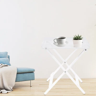 Foldable Table Acrylic Transparent Table Sofa Snack Coffee Laptop End Side Table - Image 1 of 4