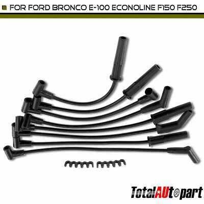 Juego de 8 cables de bujía para Ford E-100 Econoline E-150 Econoline F-100 L6 4,9 L Foto 1 de 4