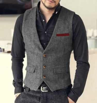 Jagd Herren Anzug Herringbone Weste Tweed Vintage Wolle Hochzeit Bräutigam 3XL+ - Bild 1 von 4