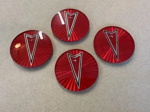 Pontiac Wheel Center Cap Inserts Red Arrow Emblem GM Firebird Formula Lemans 70s - Picture 1 of 6