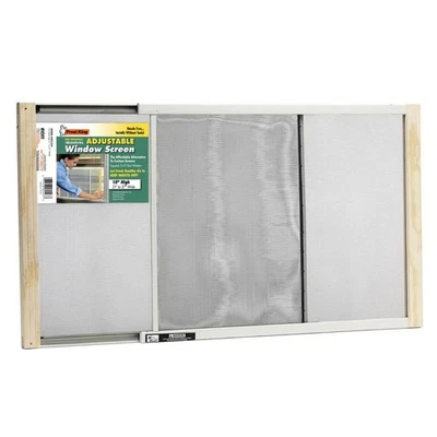 Wood Frame Window Screen 15" H with Mesh, Adjustable 21 - 37" W, Keep out Insect - Image 1 of 4