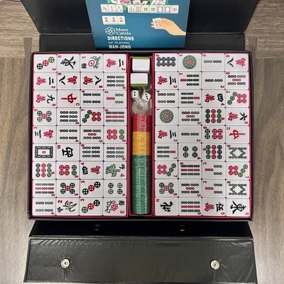 Chinese Professional Mahjong Set Large Numbered Tiles New with Case - Image 1 of 4