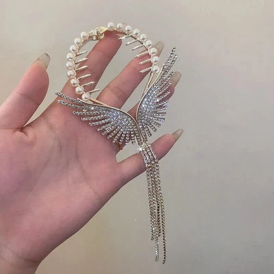 Pinza para el cabello con estrás de cristal para mujeres pinza moño red soporte cola de caballo horquilla Foto 1 de 3