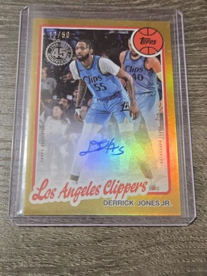 2025-26 Topps Basketball Derrick Jones Jr. Auto 1980-81 Gold Rainbow (12/50) - Image 1 of 2