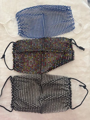 NEW RHINESTONE FACE MASK LOT - Image 1 of 4