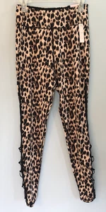 VICTORIA' S SECRET LEOPARD LACE UP STRAPPY INCREDIBLE ESSENTIAL LEGGINGS 12 NWT - Picture 1 of 7