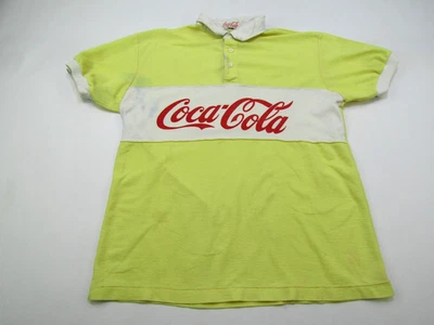 De Colección Camisa Polo Coca Cola Para Hombres Pequeña Amarilla Rugby Preppy Bloque de Color Años 90 Pullover Foto 1 de 4