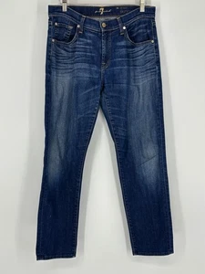 7FAM 7 For All Mankind Blu Scuro Denim The Relaxed Jeans Skinny Donna Taglia 28 - Foto 1 di 15