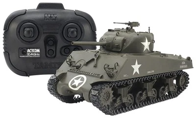 Tamiya 48217 1/35 RC Tank Series No. 17 US M4A3 Sherman Tank (With Exclusive Pro - Image 1 of 4