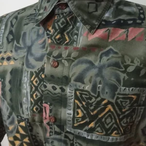 CAMISA KANE MALLA Para hombres XL Campamento Hawaiano Verde Tropical Botón Manga Corta EE. UU. - Imagen 1 de 7