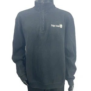 Fripp Island Golf Resort 100% Cotton Men XL 1/4 Zip Pull Over Black Austins Inc - Picture 1 of 7
