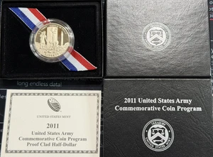 2011 BU US Army Commemorative Proof Clad Half Dollar Coin with Box & COA - Picture 1 of 2