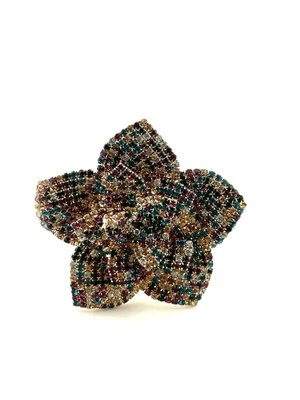 BRAZALETE BRAZALETE FLOR ROSA CRISTALES MULTICOLORES PAVÉ TONO DORADO NATASHA Foto 1 de 4