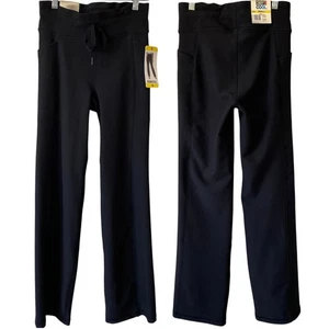 NEW 32 DEGREE COOL Athletic Straight Leg Rib Knit Pants Black Size Small Pocket - Picture 1 of 5