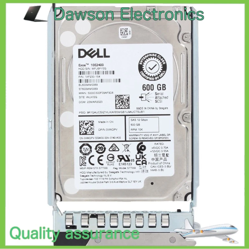 VWDPV 0VWDPV DELL 600GB 10K SAS 2.5" 12Gb/s HDD Hard Drive 14G 15G 16G KIT - Image 1 of 4