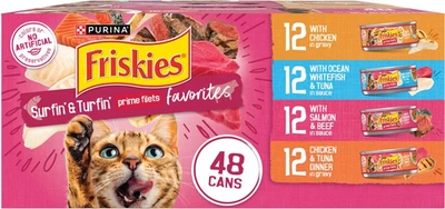 SALE!!! Friskies Surfin' & Turfin' Favorites Cat Food Variety Pack 48 Cans 5.5oz - Image 1 of 4
