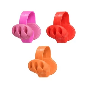 Cable Clips, 3 Pcs Desk Cord Organizer Wire Holders, Orange/Red/Rose Red - Afbeelding 1 van 6
