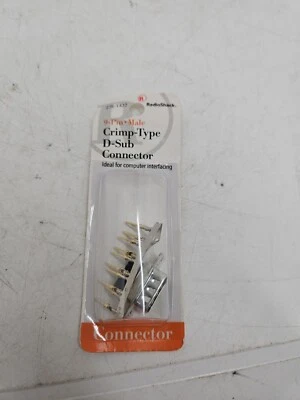 Radio Shack D-Sub Male Crimp-Type  Connector 9 Pin Position 276-1427 - Image 1 of 2