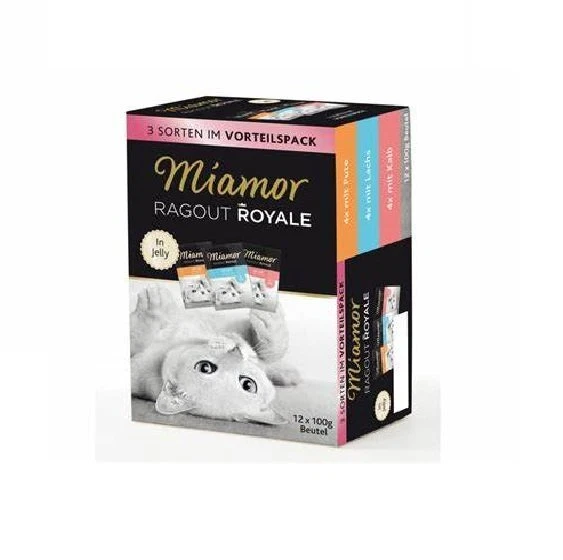 MIAMOR Ragout Royale Multibox 12 x 100 g Truthahn, Lachs, Wild in Gelee - Bild 1 von 1