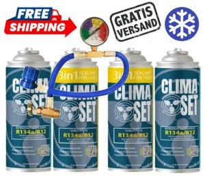ClimaSet@ R134a 3 en 1 agente de recarga refrigerante fuga stop sellador aire acondicionado coche - Imagen 1 de 11