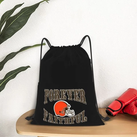 Forever Faithful Cleveland Browns Drawstring Backpack Waterproof & Light Cover