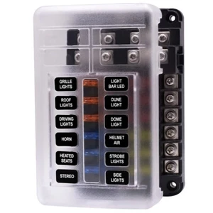 12-Way Blade Box Holder Fuse Block LED Waterproof 12V/32V Indicator Auto Marine - Picture 1 of 12