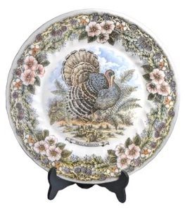 Dinner Plate Thanksgiving Churchill Turkey Myott Factory Illustration England VT - Picture 1 of 10