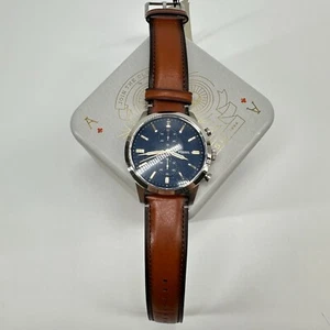 Nuevo reloj de cuero para hombre Fossil Townsman cronógrafo esfera azul FS5279 - Imagen 1 de 12