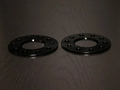 Espaciadores de rueda 5 mm negros centrados en el cubo 5x114,3 (sin labio) diámetro de 64,1 mm para Honda Acura Foto 1 de 3