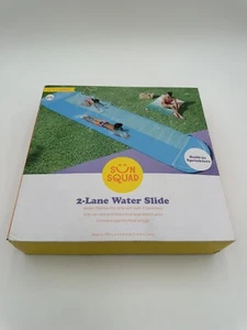 New in box 2-lane Water Slide with built in sprinklers, 18 feet long. Blue - Picture 1 of 4