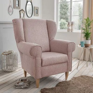Polstersessel Ohrensessel AVERSA Stoff Talento Flamingo im Landhausstil - Bild 1 von 2