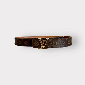 Authentic Louis Vuitton Belt Monogram Brown LV Buckle size 36 - Picture 1 of 10