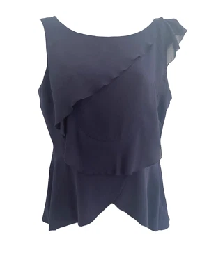 Oscar De La Renta Sleeveless Layered Top Sz 8 - Image 1 of 4