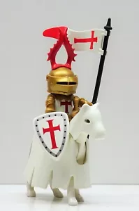 TEMPELRITTER KÖNIG RITTER MIT PFERD PLAYMOBIL zu Crusader Templer Custom RAR ! - Bild 1 von 10