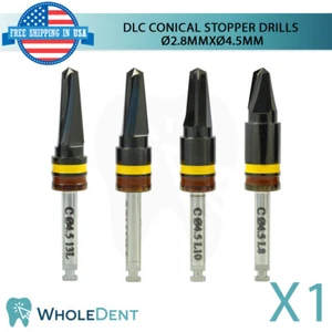 Taladro de tapón integral cónico DLC Ø2.8 XØ4.5 instrumento herramienta de impresión dental - Imagen 1 de 9