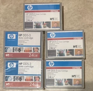 LOT 4 HP 24GB DDS-3 Data Cartridge C5708A ALL NEW Factory Sealed - Afbeelding 1 van 2