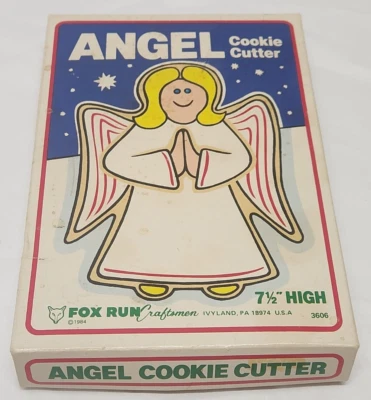 Cortadores de galletas Fox Run Metal Angel Holiday 1984 grande 7,5" con caja Foto 1 de 3