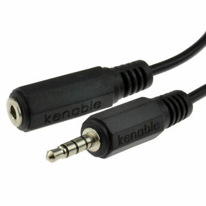 4 Pole 3 Band 3.5mm Jack Plug to 3.5mm Socket Extension AV Cable 1m/2m/3m/5m