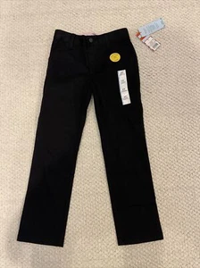 NWT Cat And Jack School Uniform Girls Black Pants 6X Reinforced Knee Adjustable - Picture 1 of 12