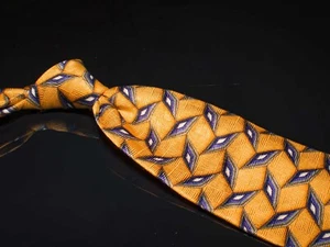 Corbata de seda JZ Richards naranja púrpura geométrica para hombre de diseñador EE. UU. - Imagen 1 de 5
