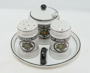 VTG Noritake Ceramic Condiment Salt/Pepper Shaker + Condiment Bowl and Spoon - Picture 1 of 5