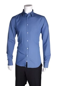 Versace Men's Dress Shirt Long Sleeve Shirt Blue VT01117-V8020 - Picture 1 of 5
