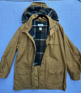 Eddie Bauer Jacket Mens Extra Large Wool Lined Mountain Parka Hooded Chore Work - Picture 1 of 12