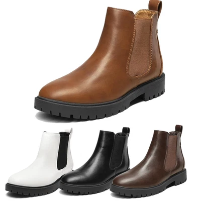 Women Classic Slip On Chelsea Ankle Boots Round Toe Casual Dress Booties - Image 1 of 4