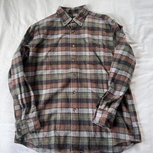 Pendleton Mason Button Up Plaid Flannel Long Sleeve Size L Brown - Bild 1 von 4
